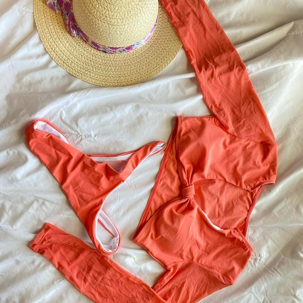 Vibrant Coral Bikini Set - Picture 4 of 4